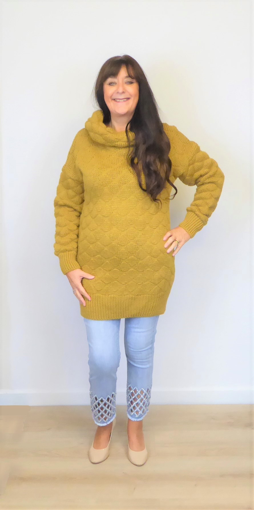 Mustard Long Polo Jumper