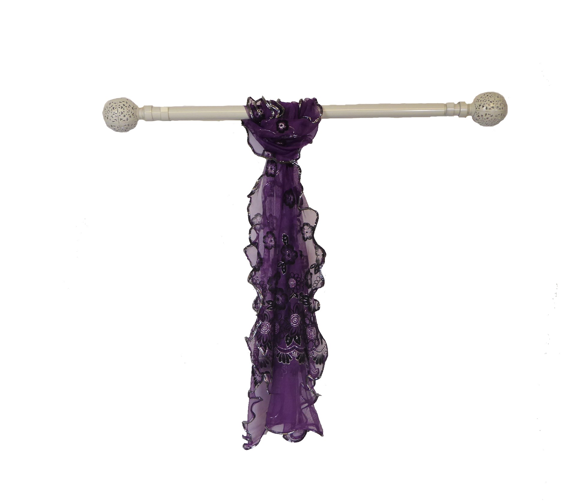 Flower Lurex Ruffle Scarf - Image 3