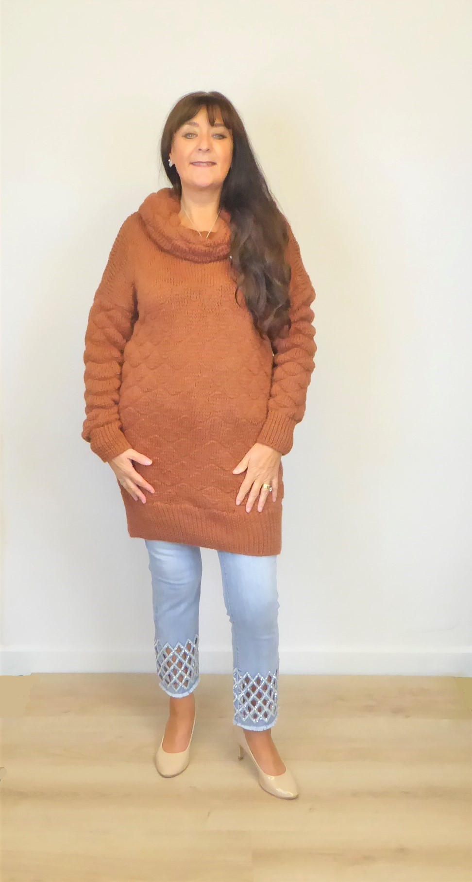 Tan Long Polo Jumper - Image 4