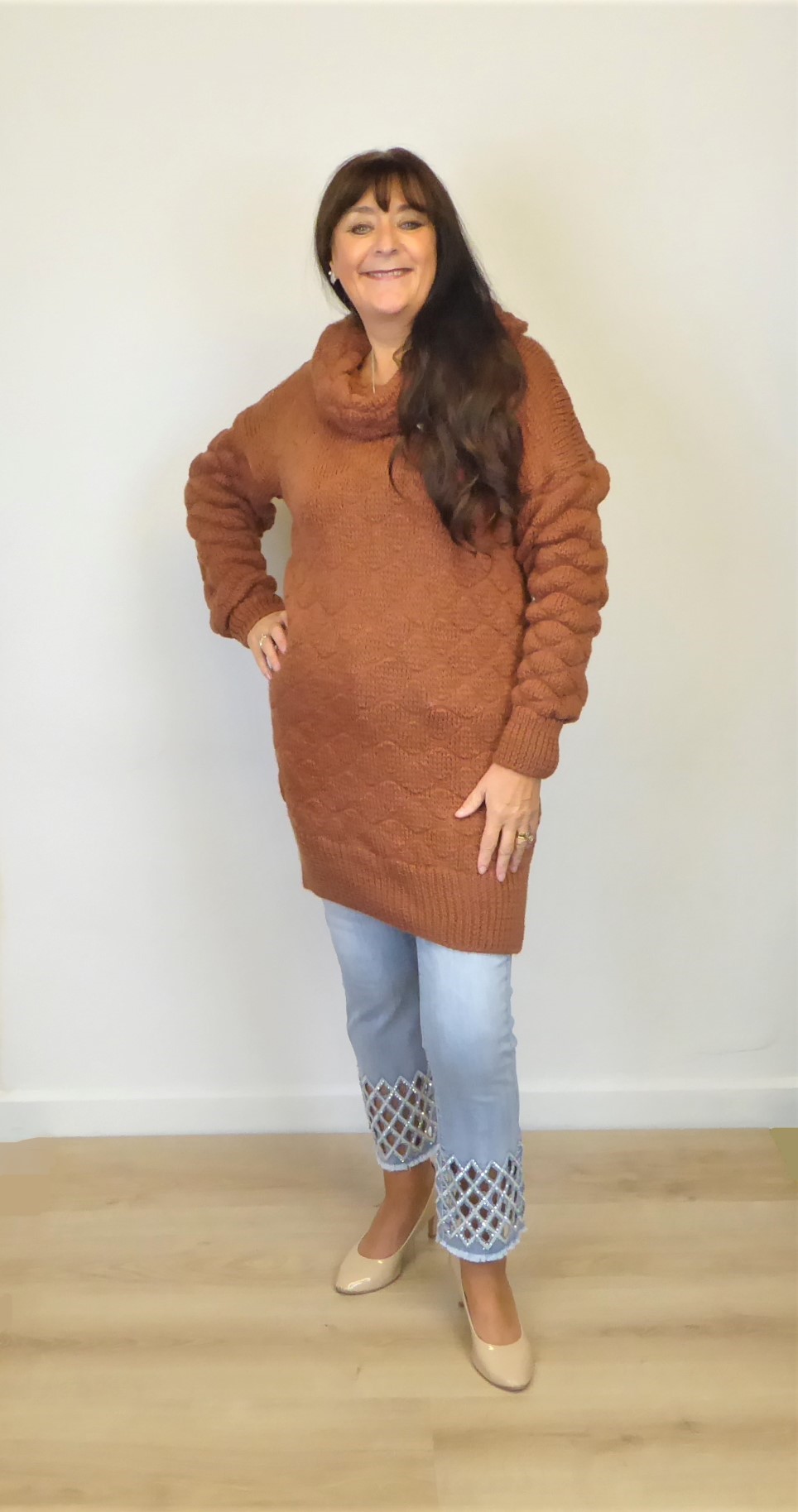 Tan Long Polo Jumper - Image 5