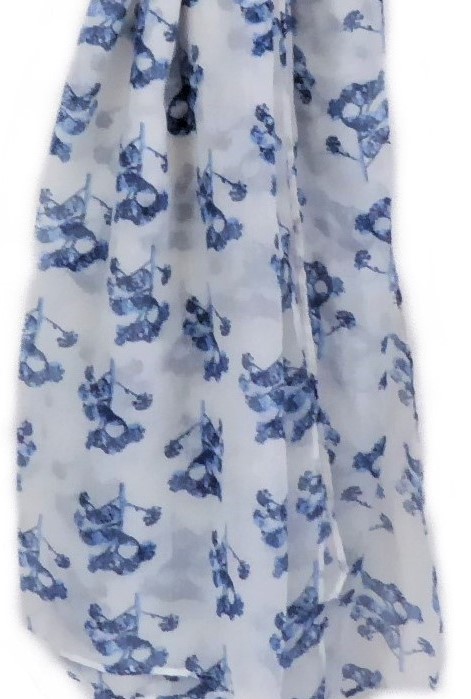 White Flower Print Scarf - Image 2