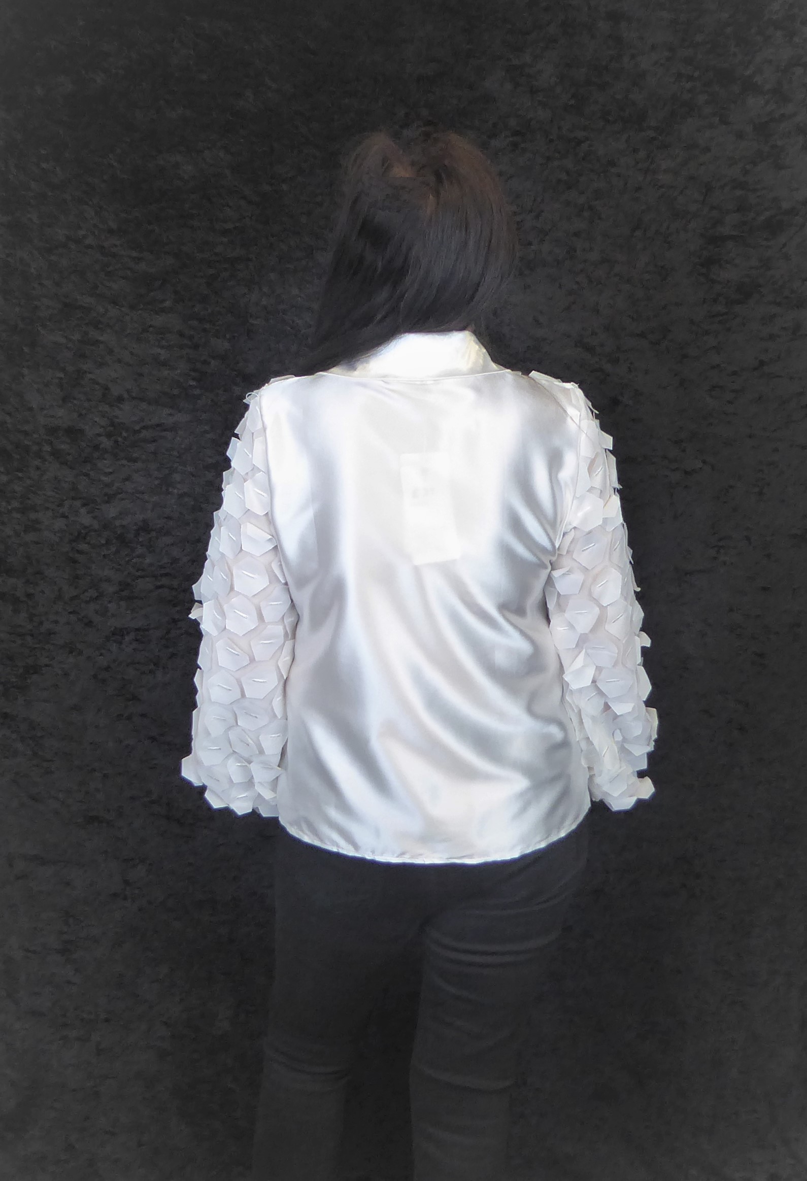 White Organza 3D Blouse - Image 6