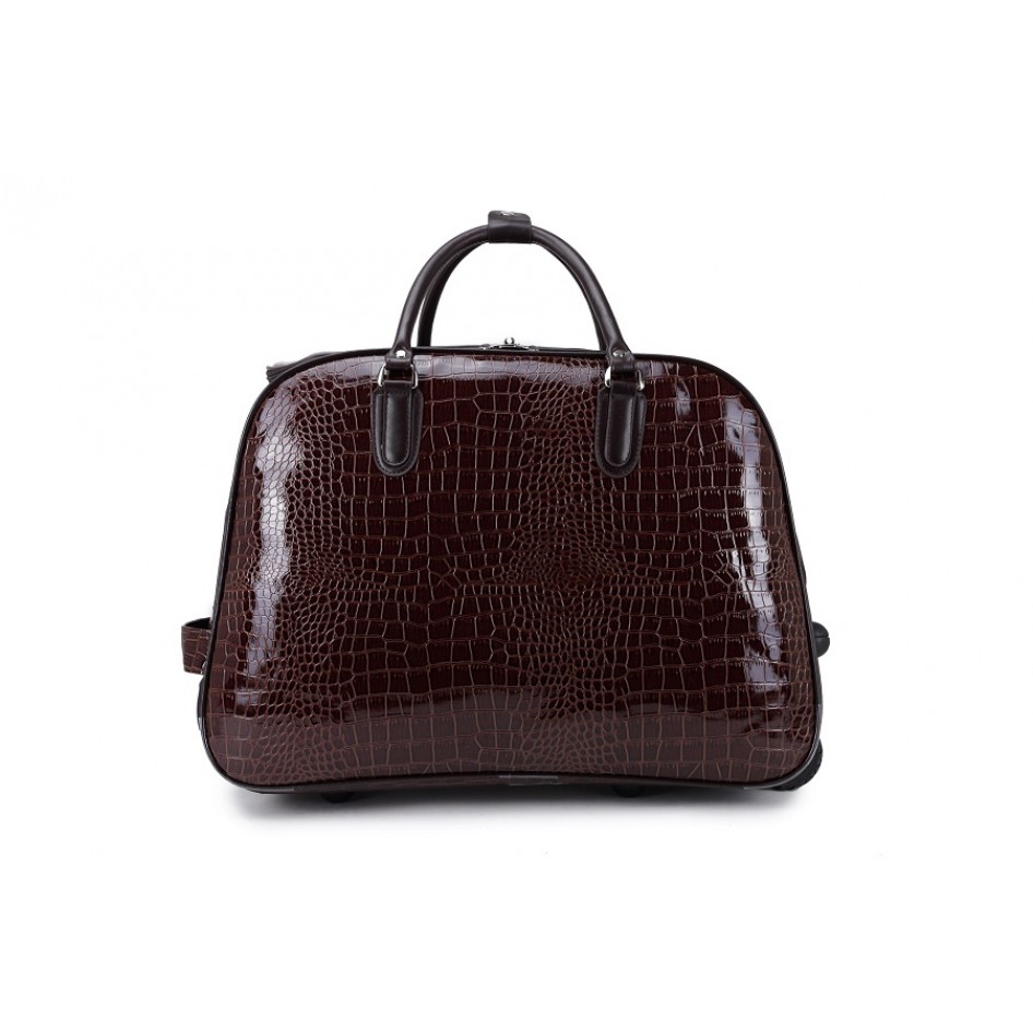Large Brown Mock-Croc Holdall