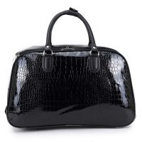 Large Black Mock-Croc Holdall