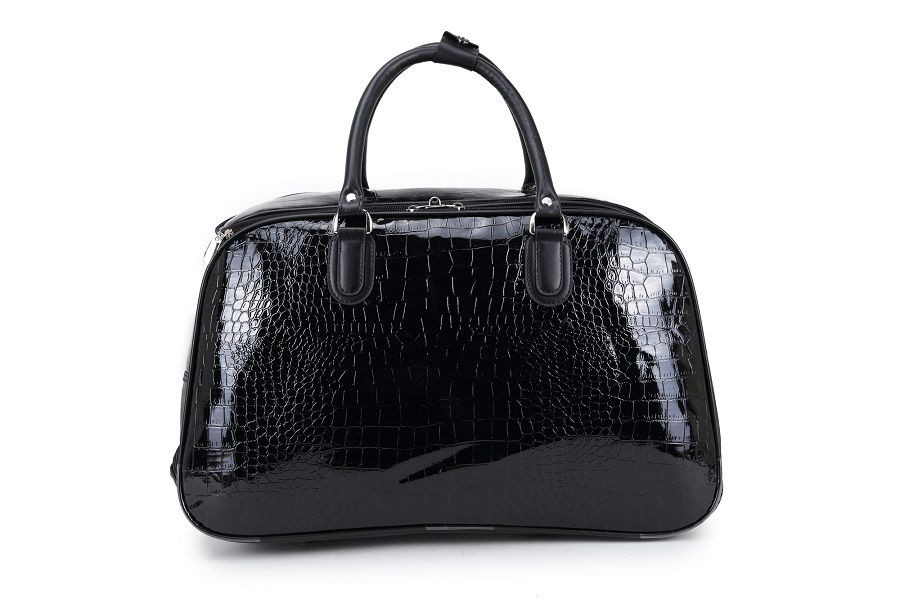 Large Black Mock-Croc Holdall