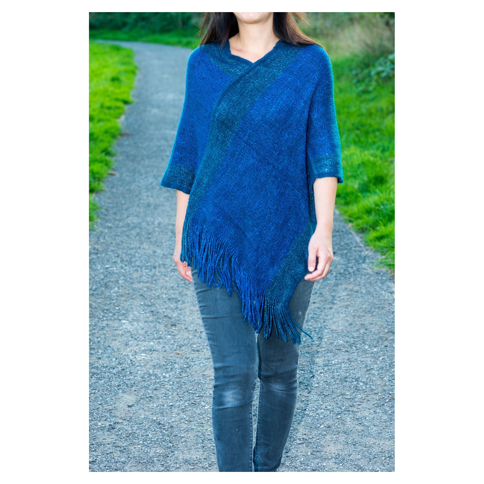 Soft Knit Shimmer Ponchos - Image 3