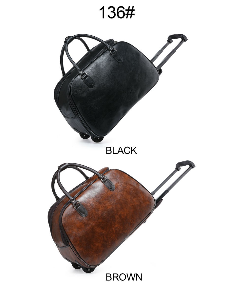 Brown Faux Leather Holdall - Image 6
