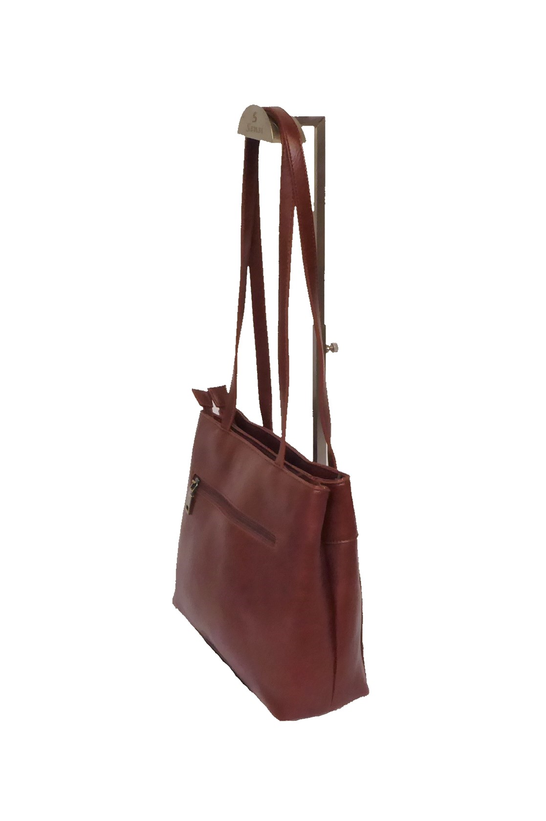 Brown Long Handled Handbag - Image 3