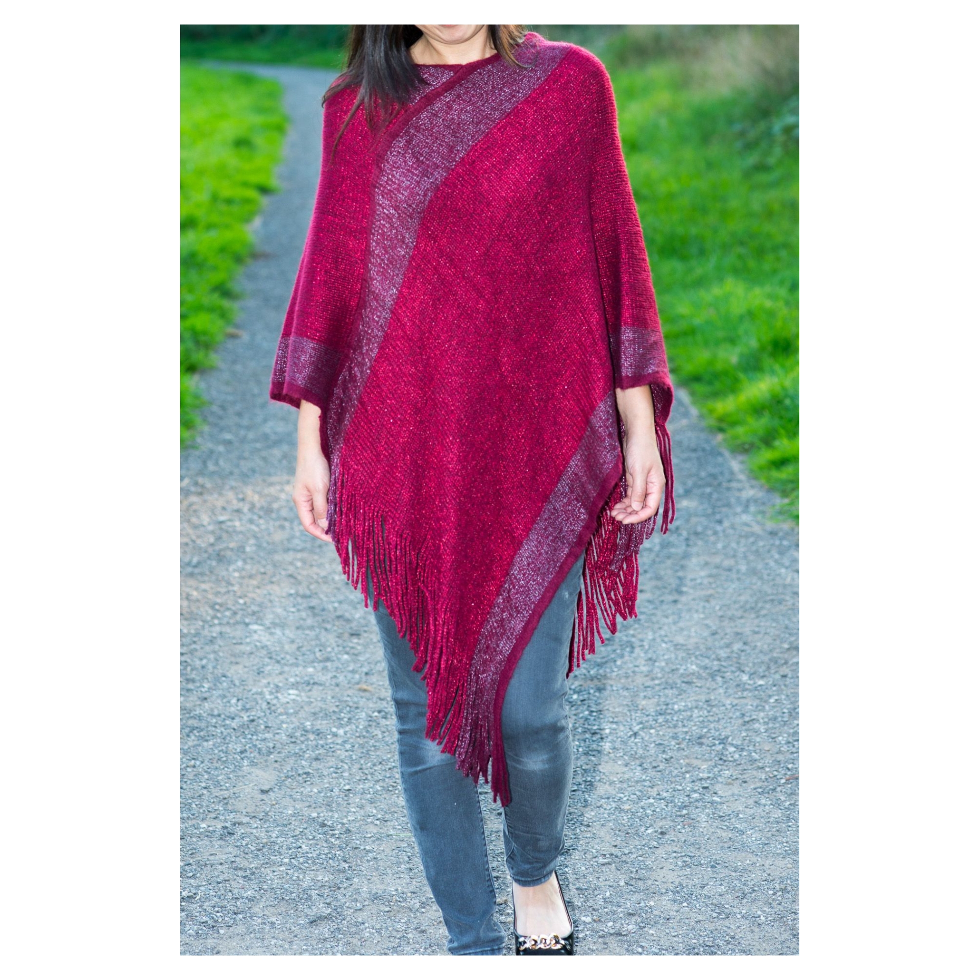 Soft Knit Shimmer Ponchos - Image 4