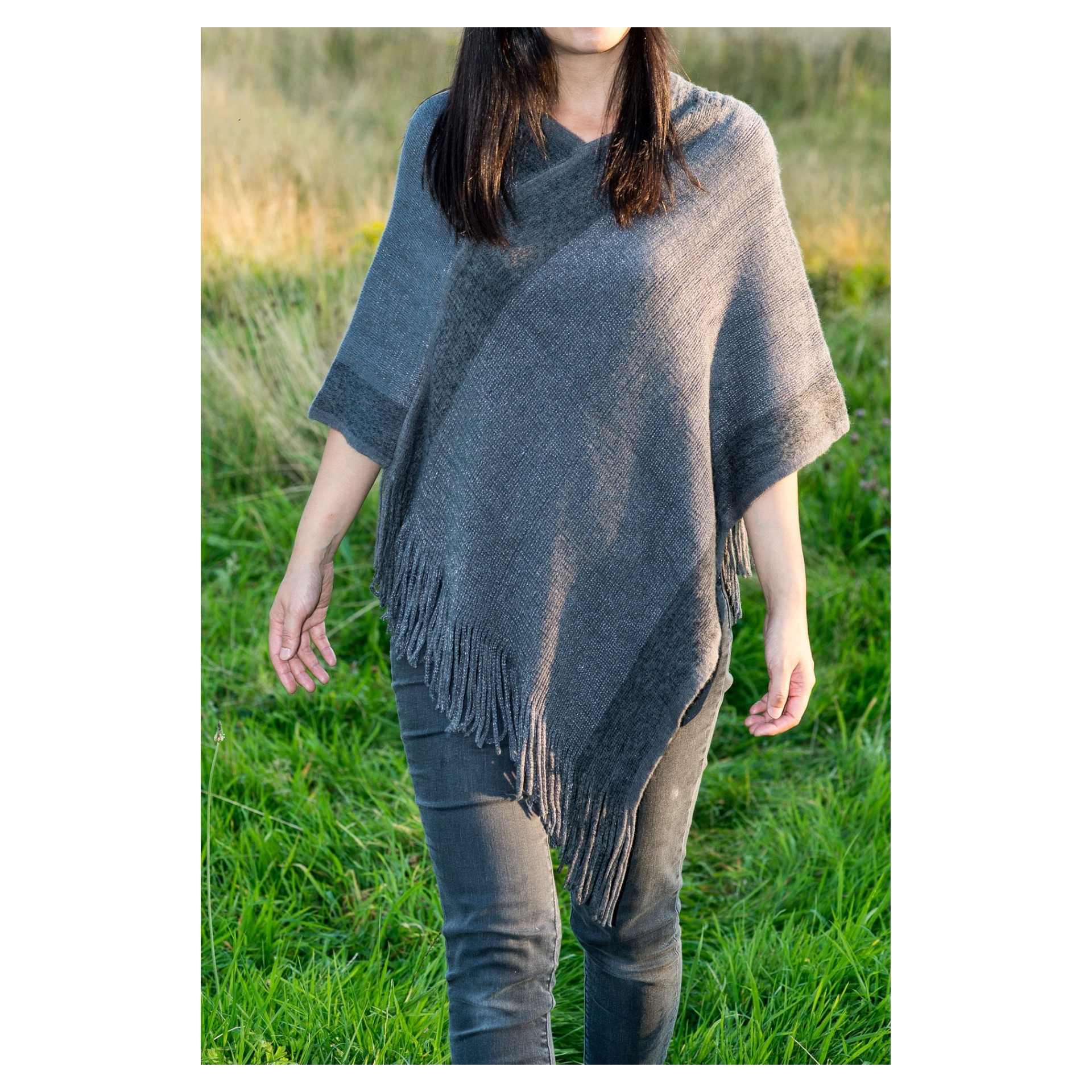 Soft Knit Shimmer Ponchos - Image 5