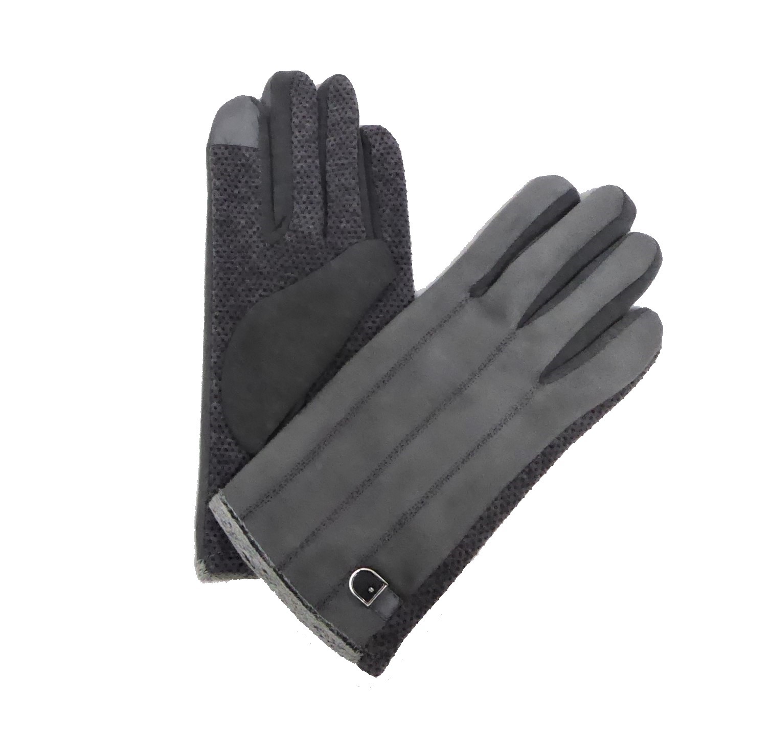 Grey Suedette Gloves