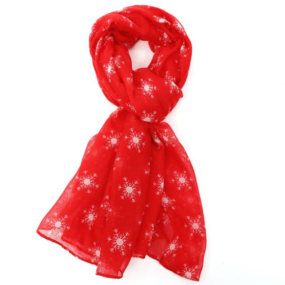 Red Snowflakes Scarf