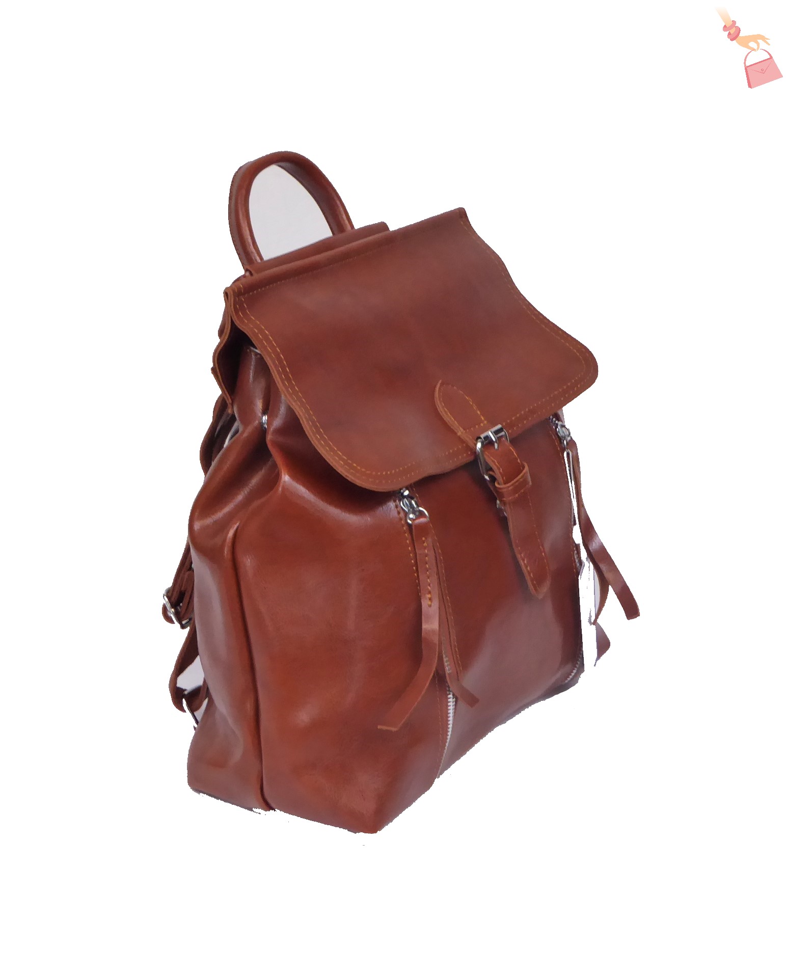Tan Shiny Backpack - Image 2
