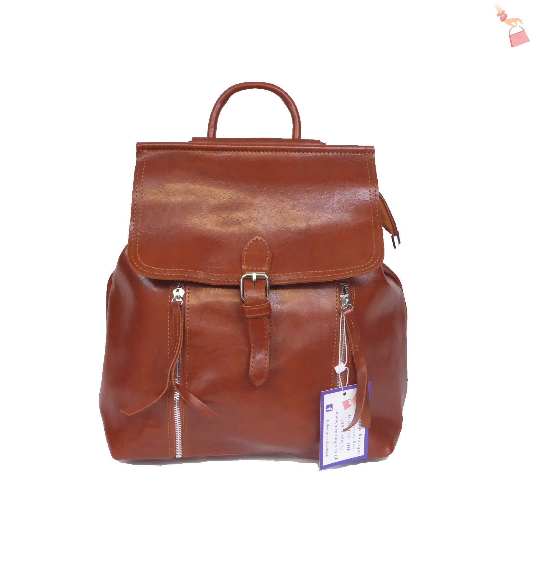 Tan Shiny Backpack