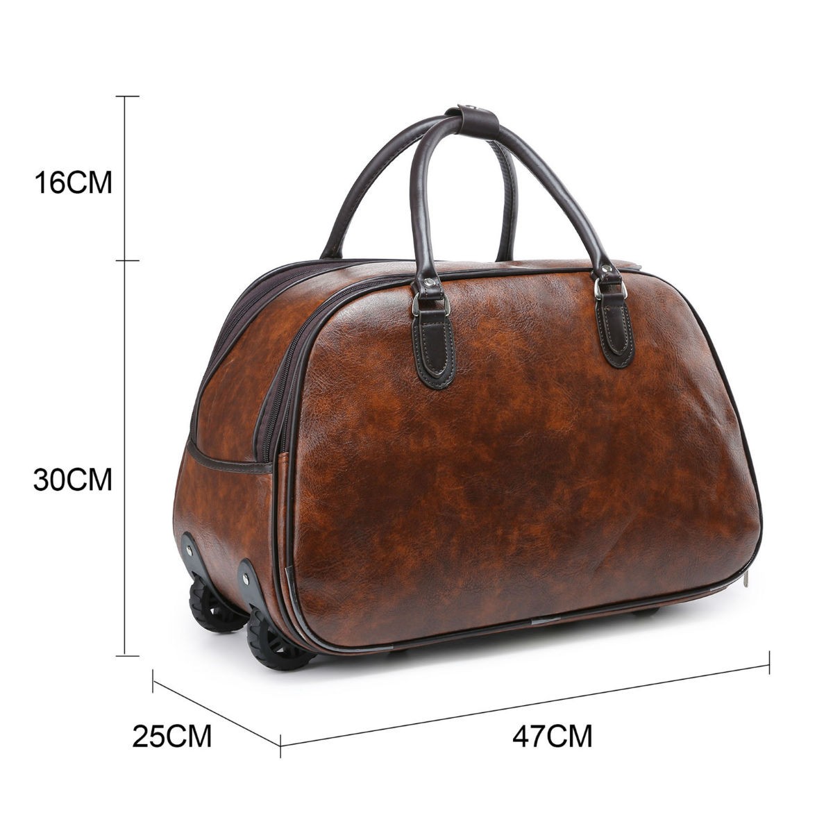 Brown Faux Leather Holdall - Image 2