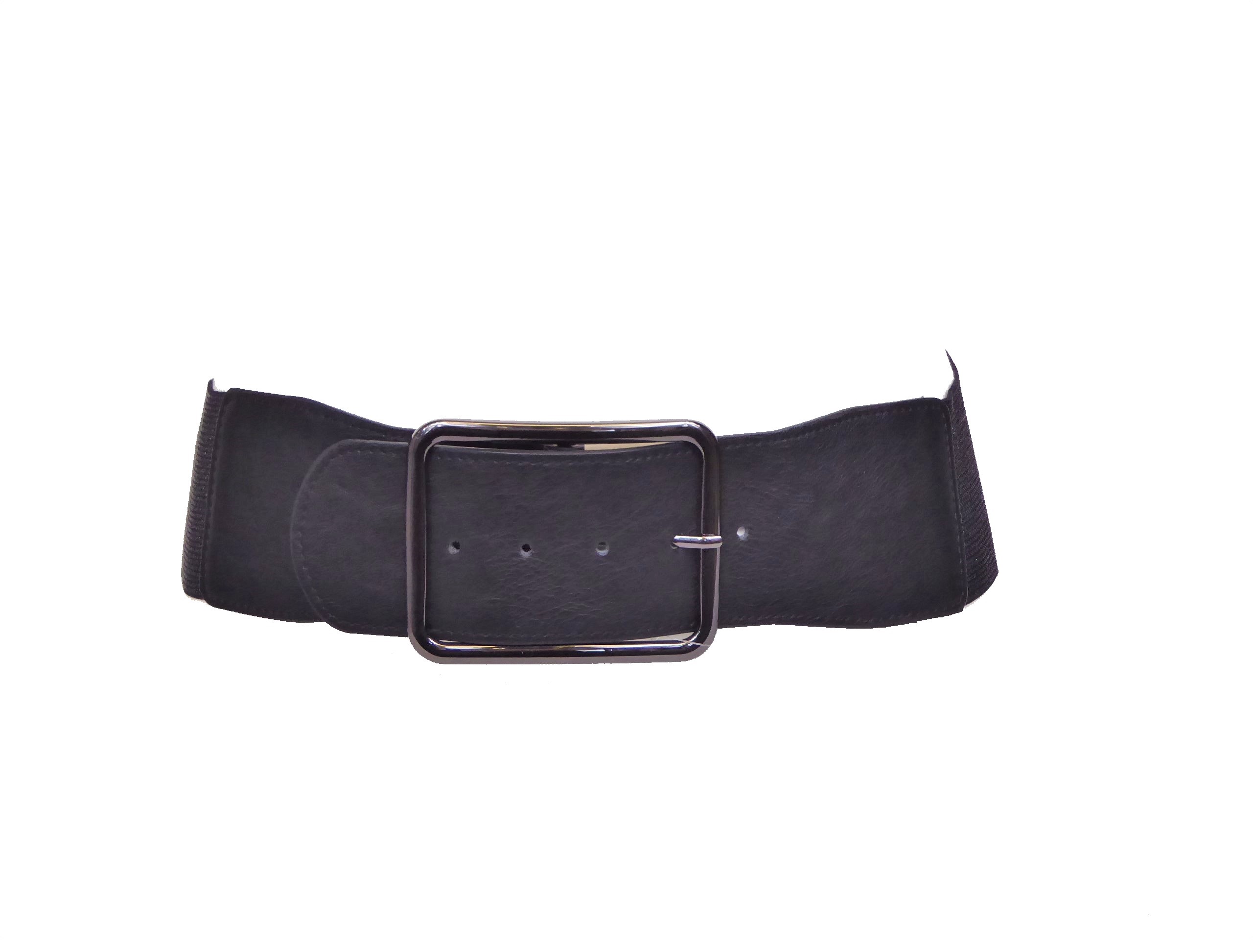 Black Oblong Buckled Belt