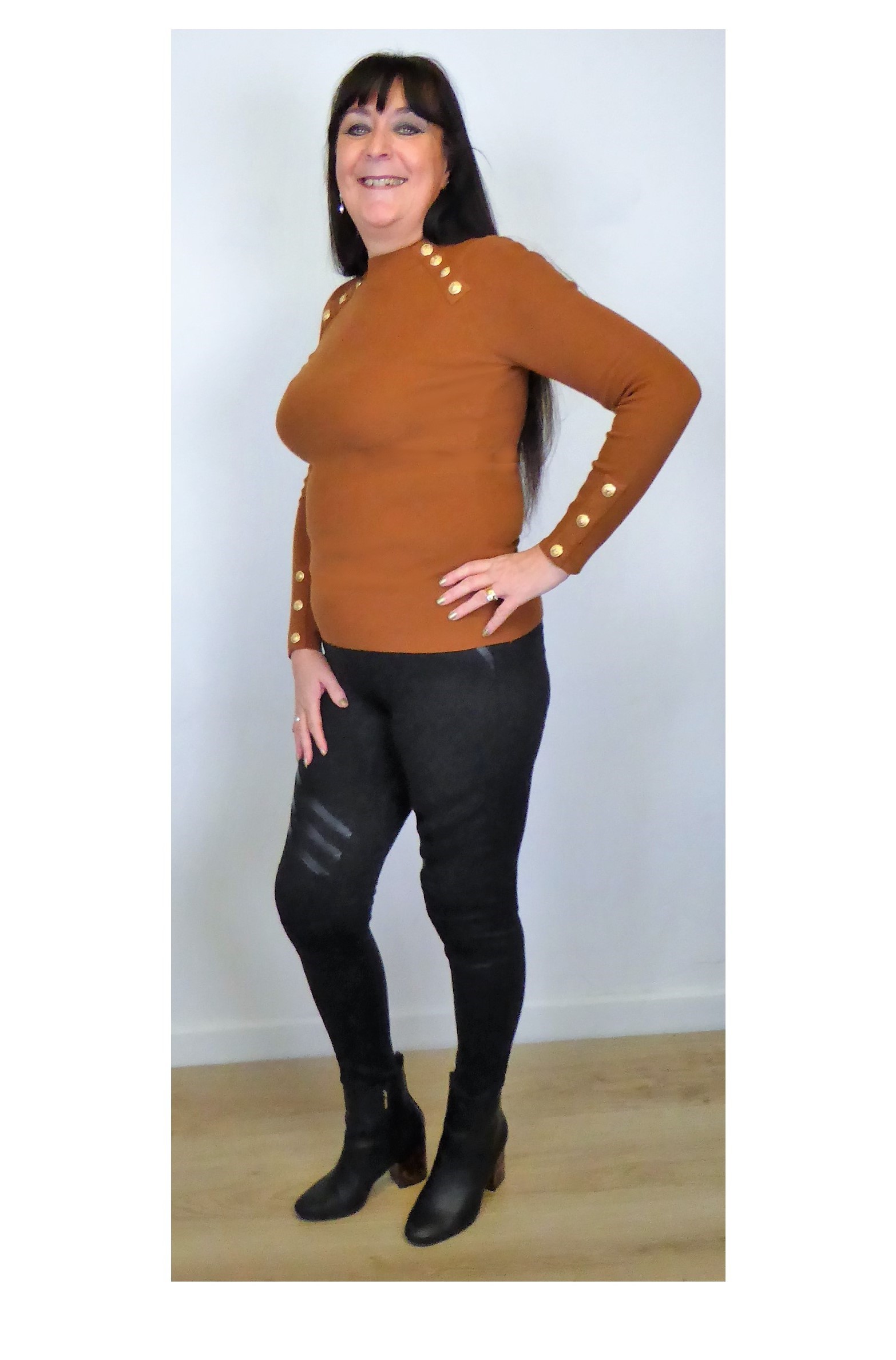 Tan Military Button Jumper - Image 3