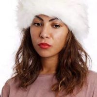 White Faux Fur Headband
