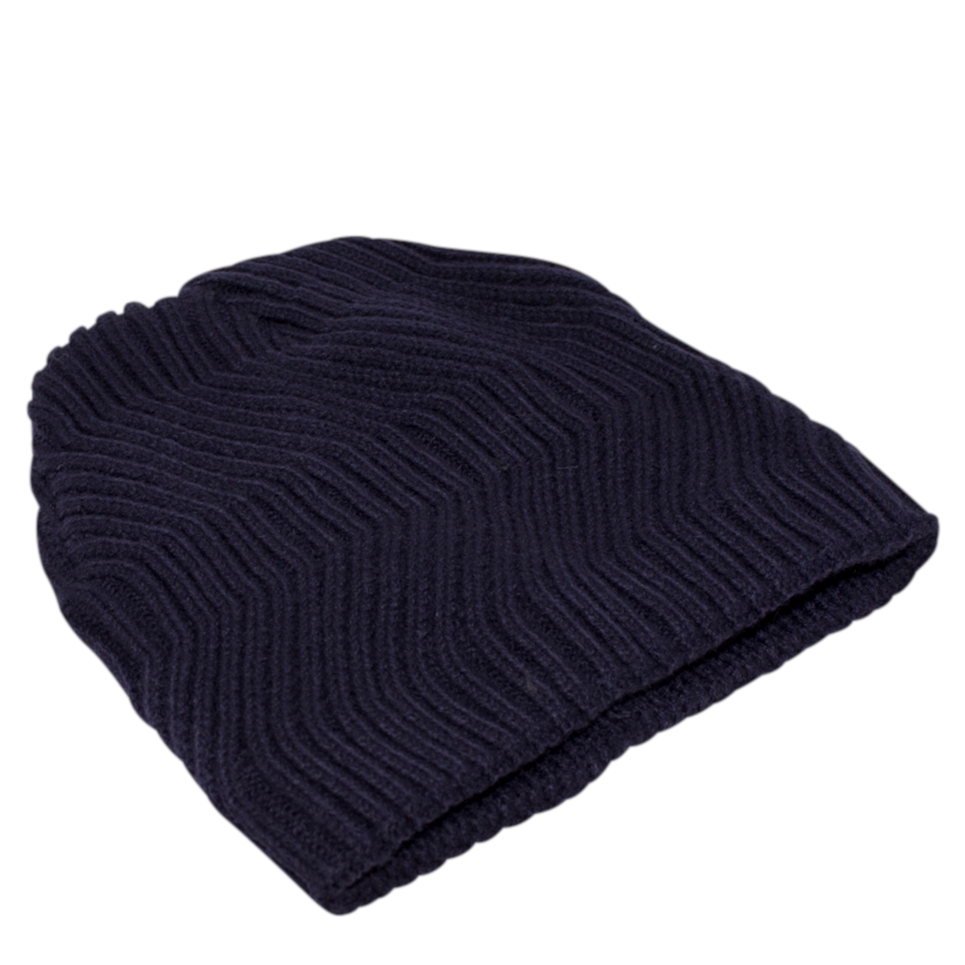 Navy Blue Knitted Hat - Image 2