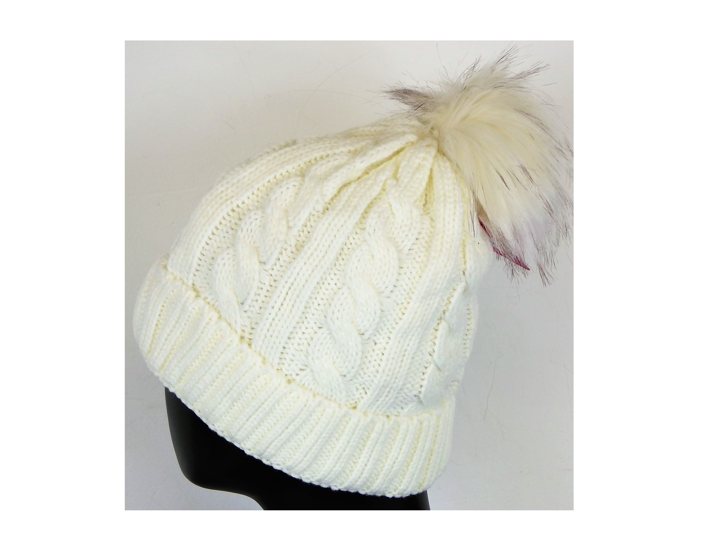 Chunky Knitted Pompom Hat - Image 5
