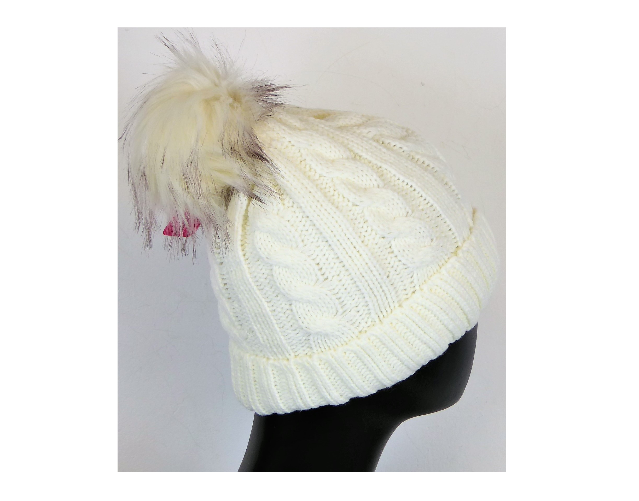 Chunky Knitted Pompom Hat - Image 4