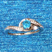 925 Silver Aqua Swirl Ring