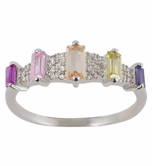 925 Silver Multi-Coloured Ring