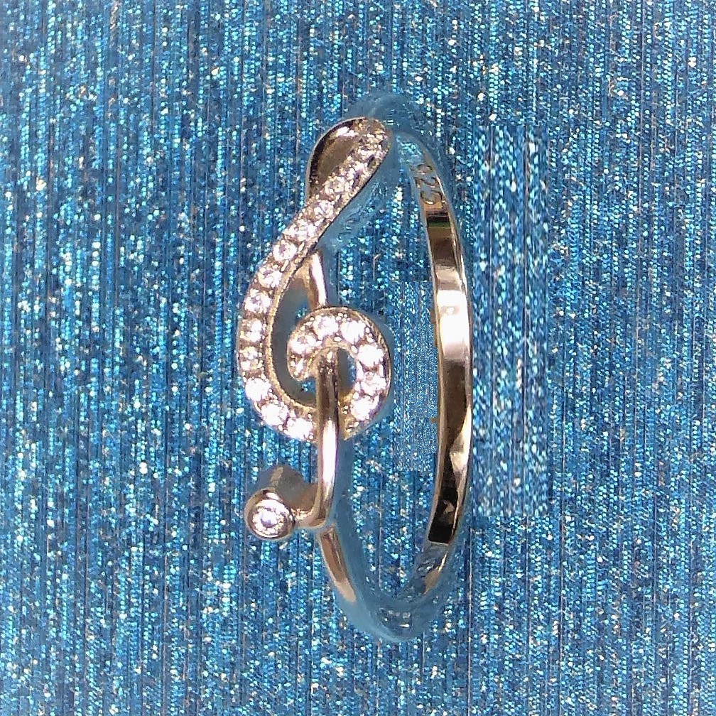 925 Silver Musical Note Ring - Image 2