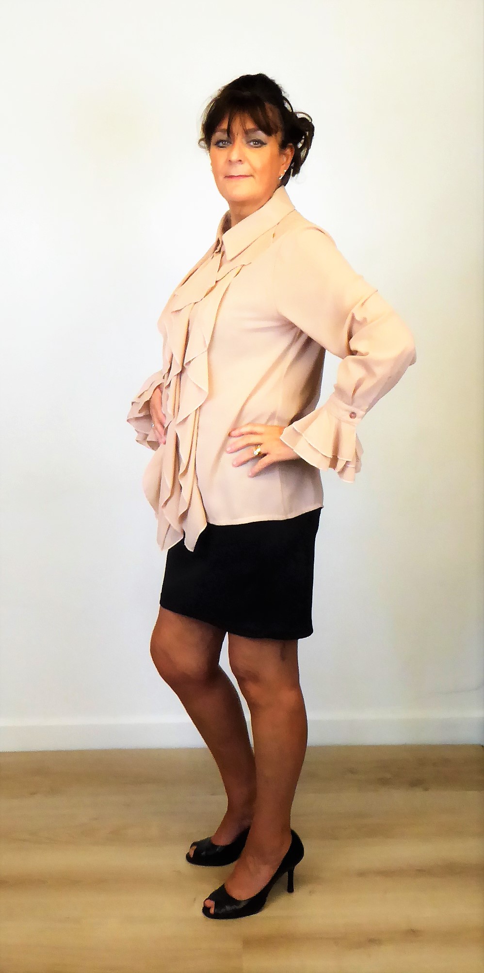 Beige Frill Chiffon Blouse - Image 3