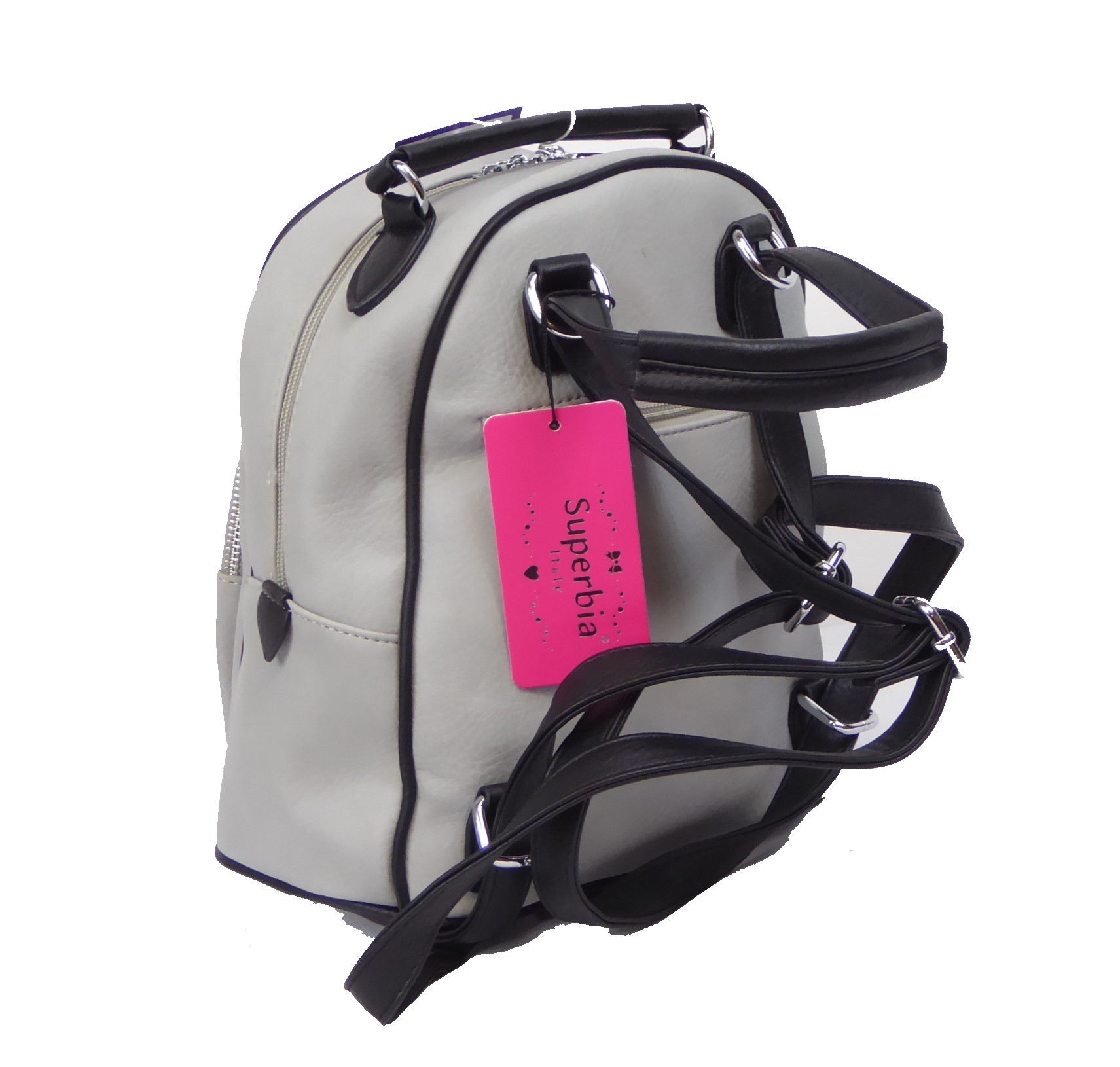 Grey Faux Leather Rucksack - Image 6