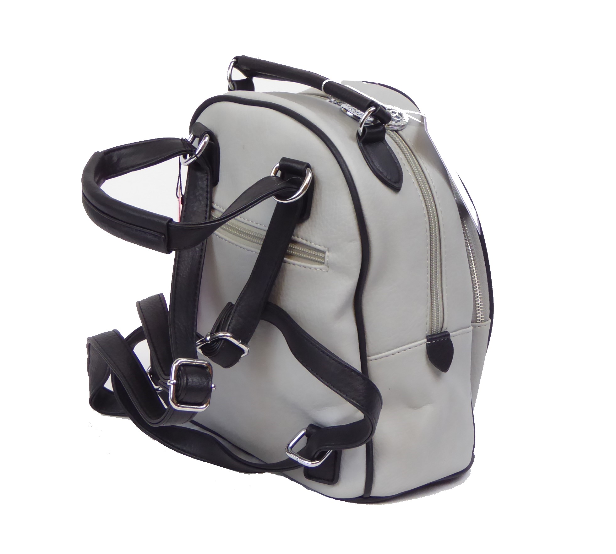 Grey Faux Leather Rucksack - Image 5