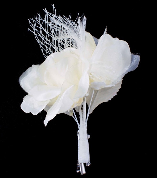 Ivory Roses Fascinator - Image 2