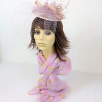 Light Pink Bow Feather Hatinator