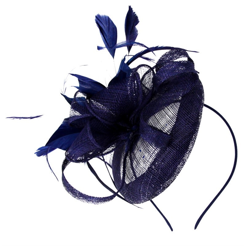 Navy Bow Feather Hatinator