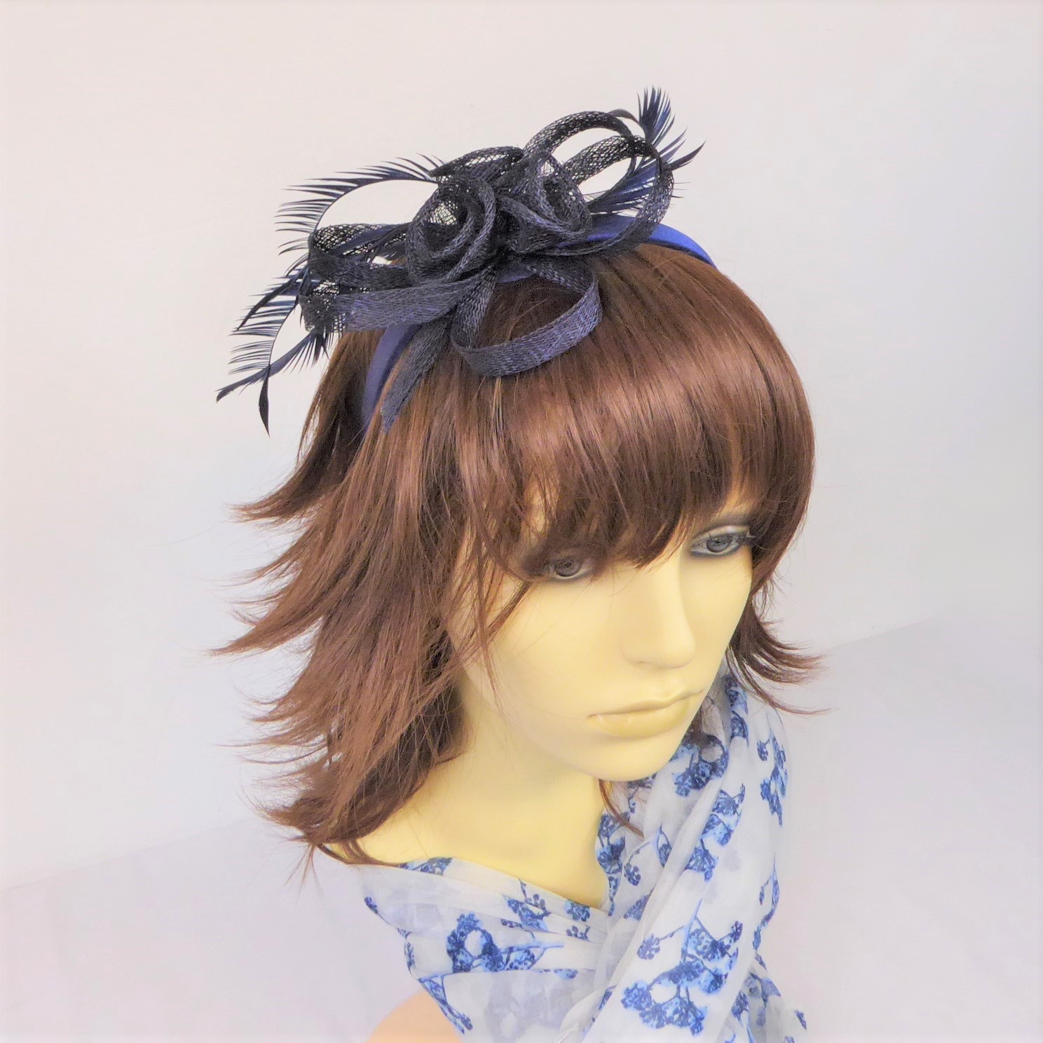 Navy Bow Flower Fascinator - Image 4