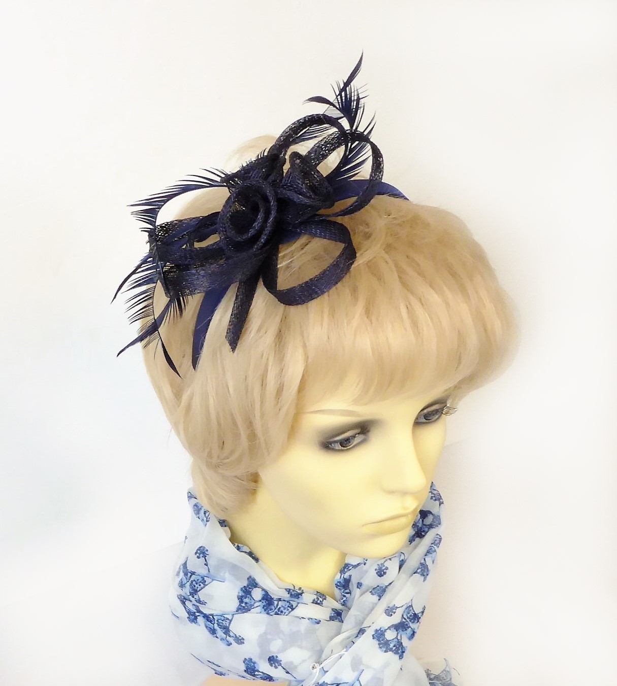 Navy Bow Flower Fascinator - Image 7