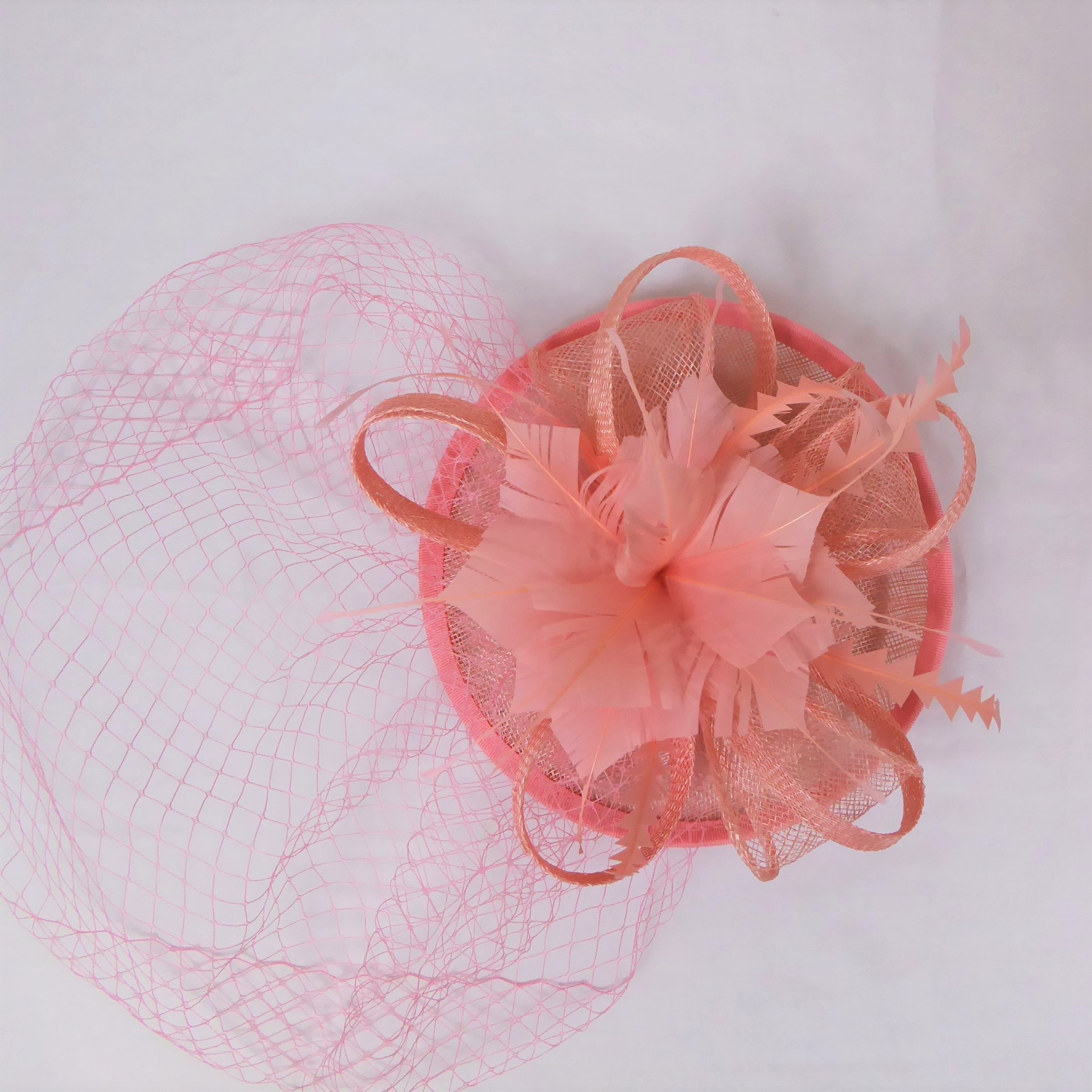 Light Pink Bow Feather Hatinator - Image 8
