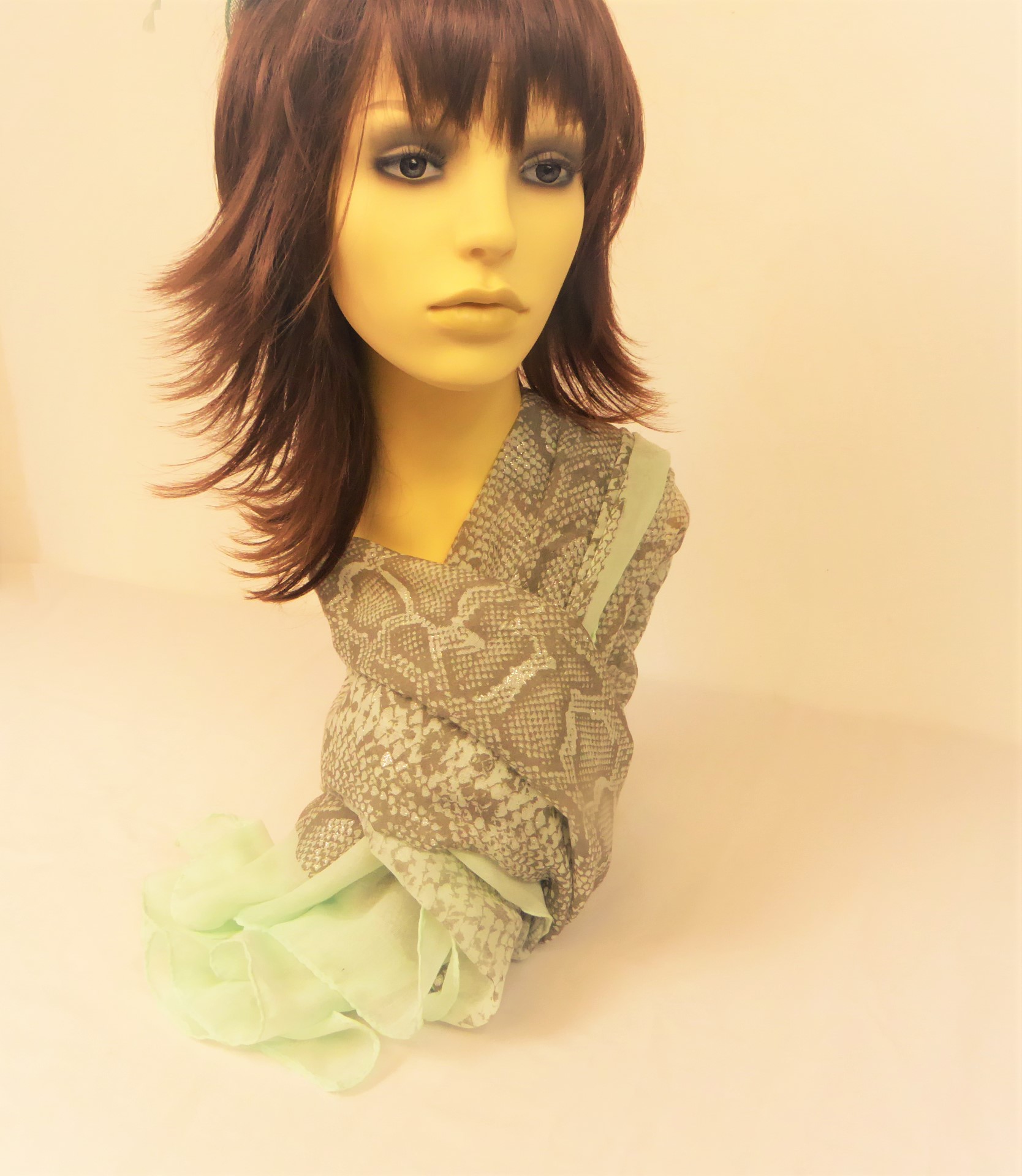 Peppermint Green Snakeskin Scarf - Image 3