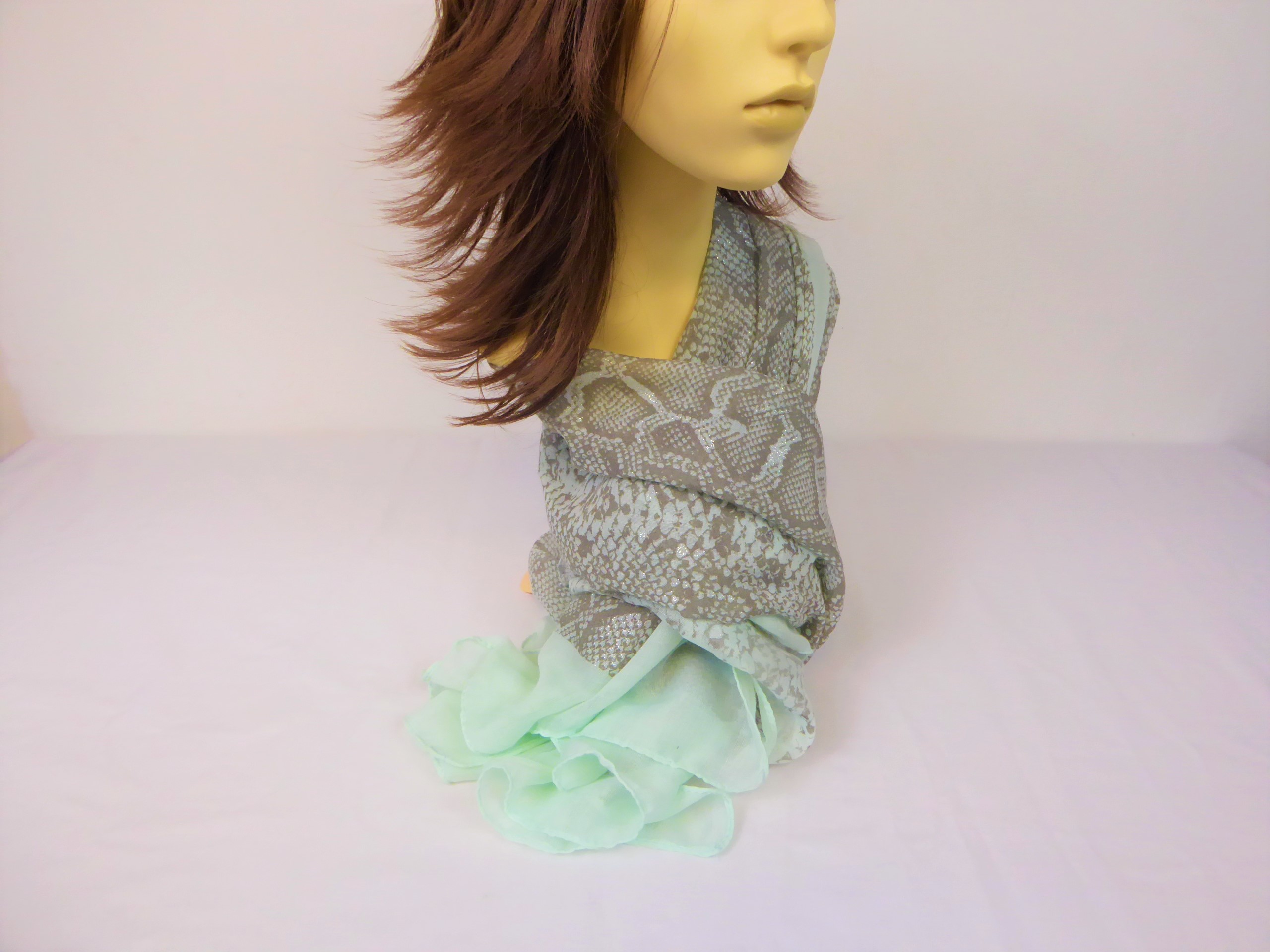 Peppermint Green Snakeskin Scarf