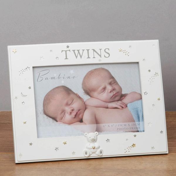 Bambino Resin Twins Photo Frame, Beautiful Keepsakes for your little ones for that Special Occasion
