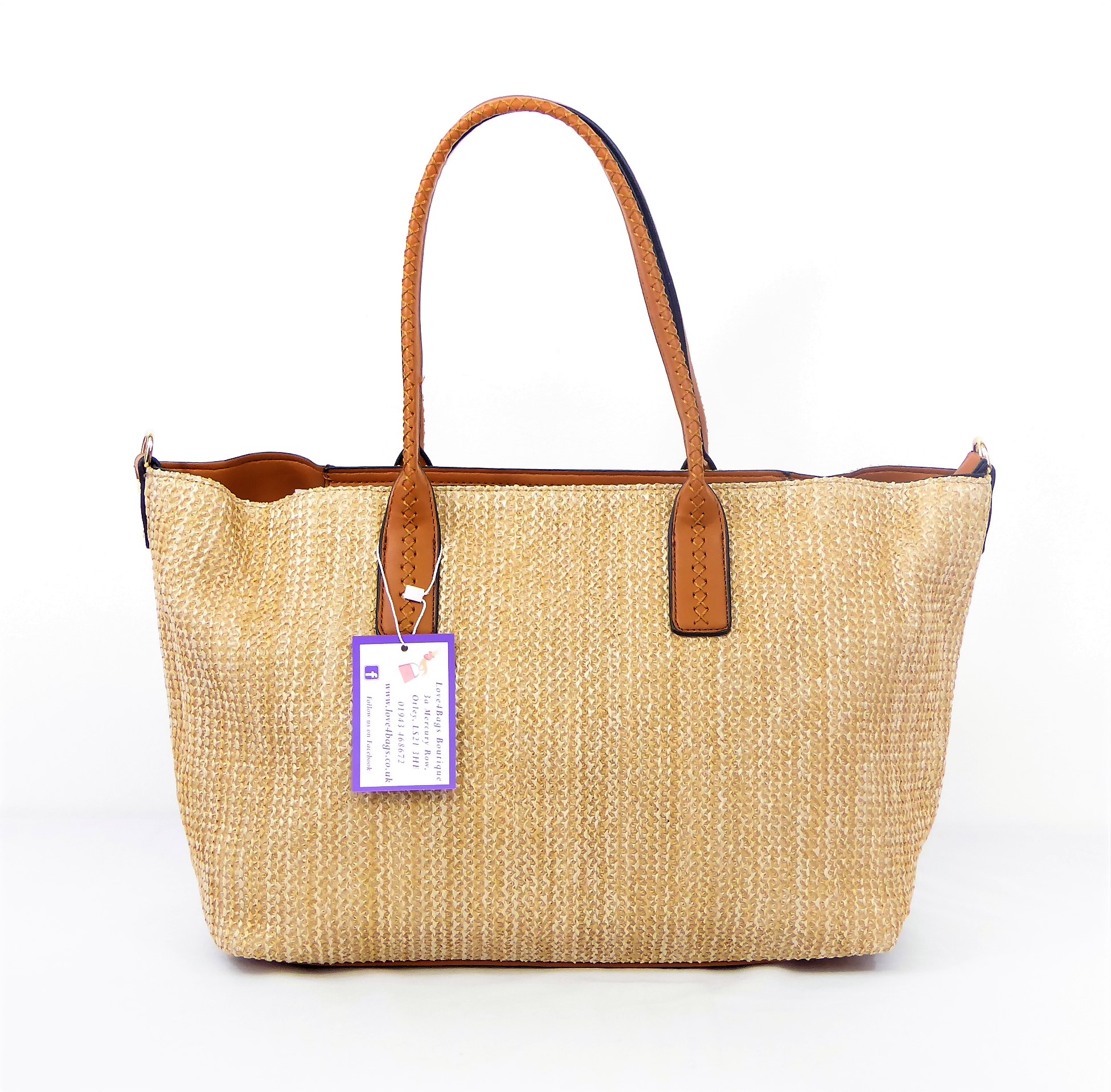 Brown Weave Shopper Tote