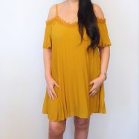 Mustard Cold Shoulder Dress