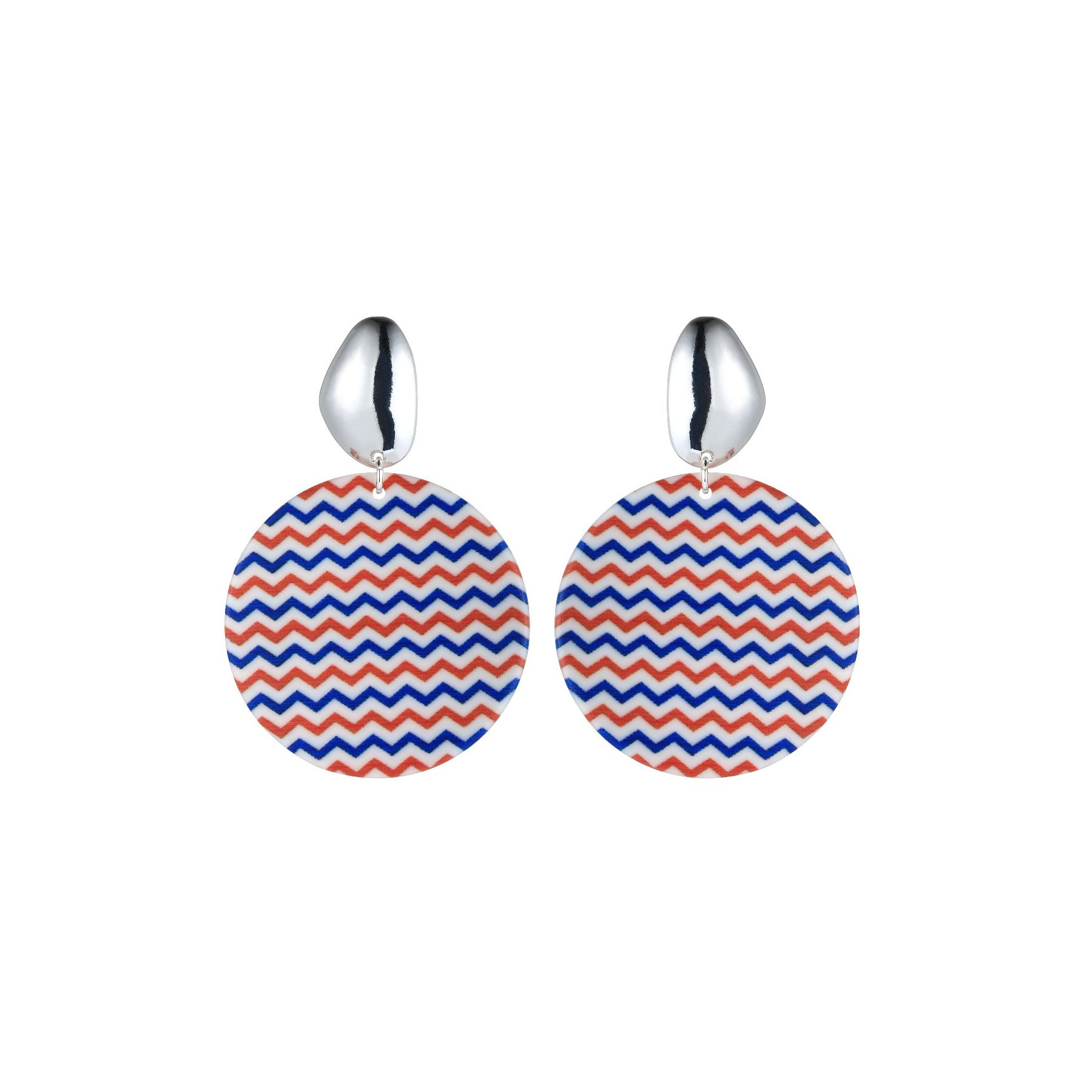 Navy Disc Earrings