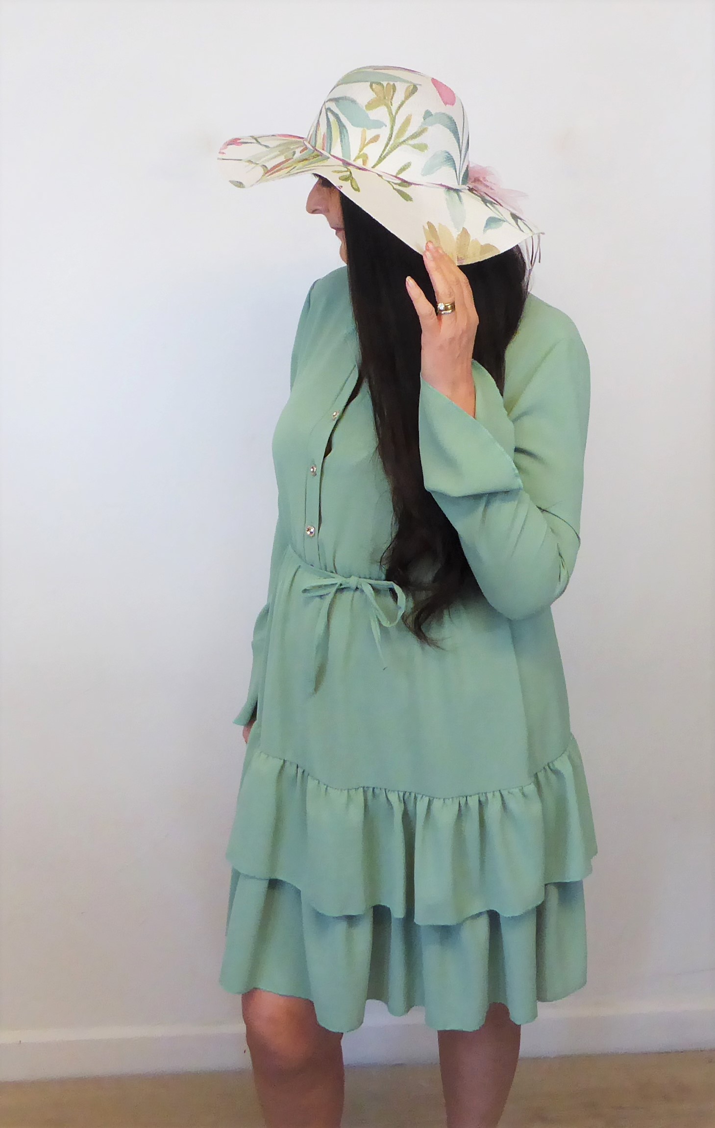 Peppermint Green Ruffle Dress - Image 5