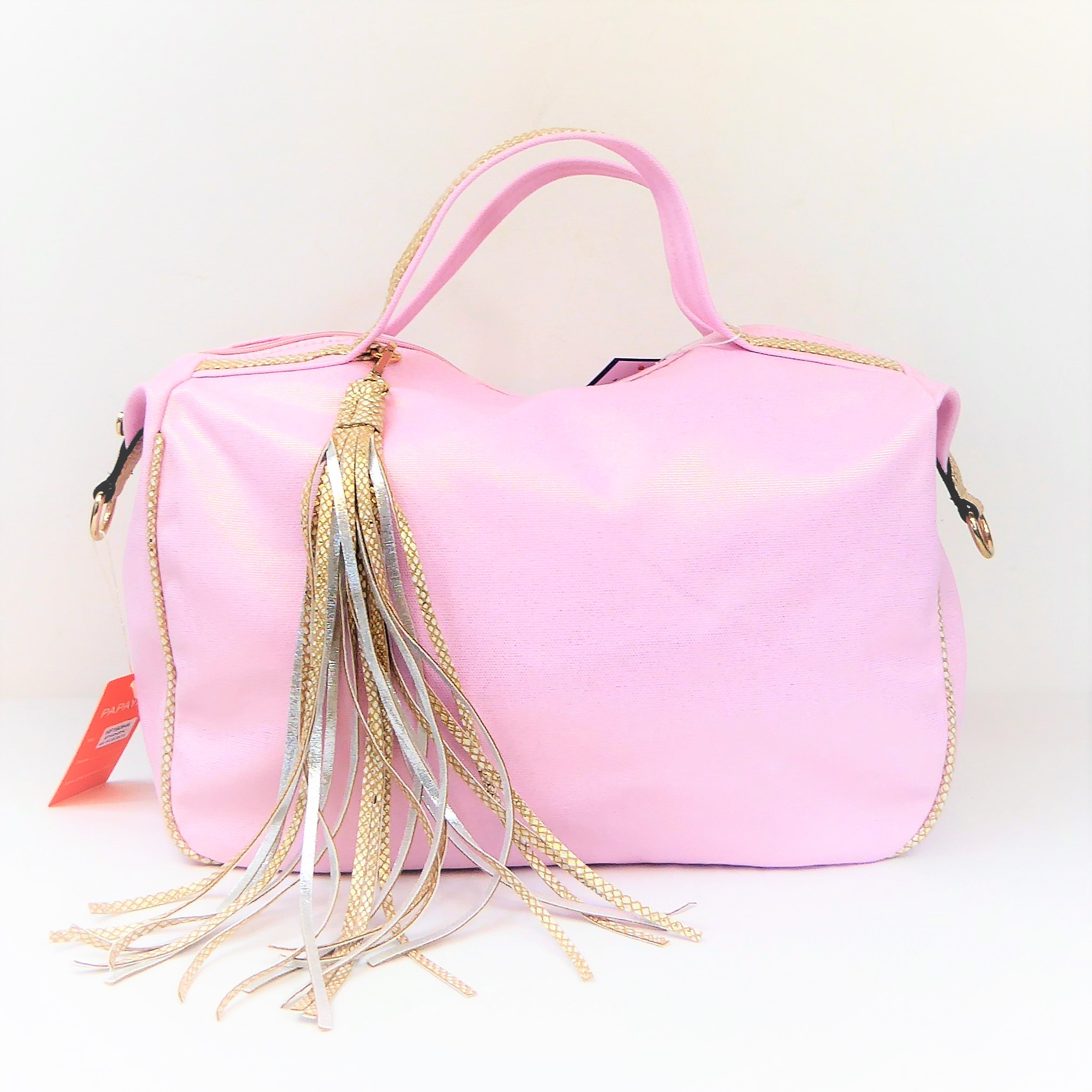 Pink Gold Metallic Handbag - Image 6