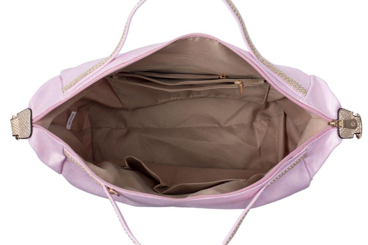 Pink Gold Metallic Handbag - Image 5