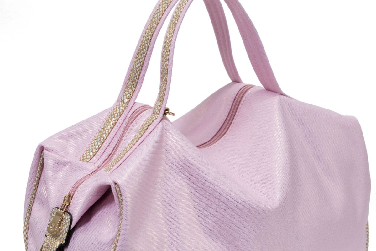 Pink Gold Metallic Handbag - Image 4