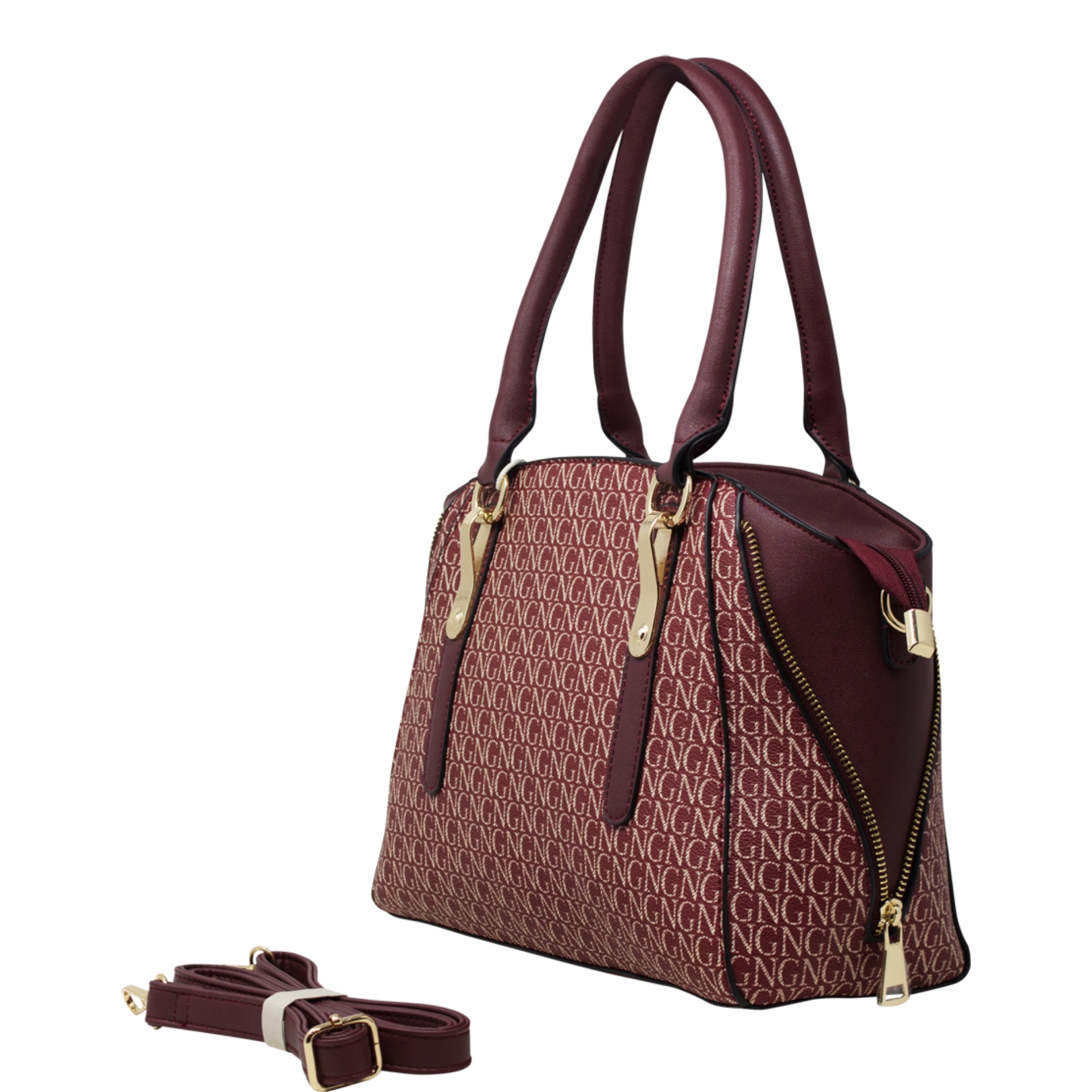 Red Printed Tote Handbag - Image 5