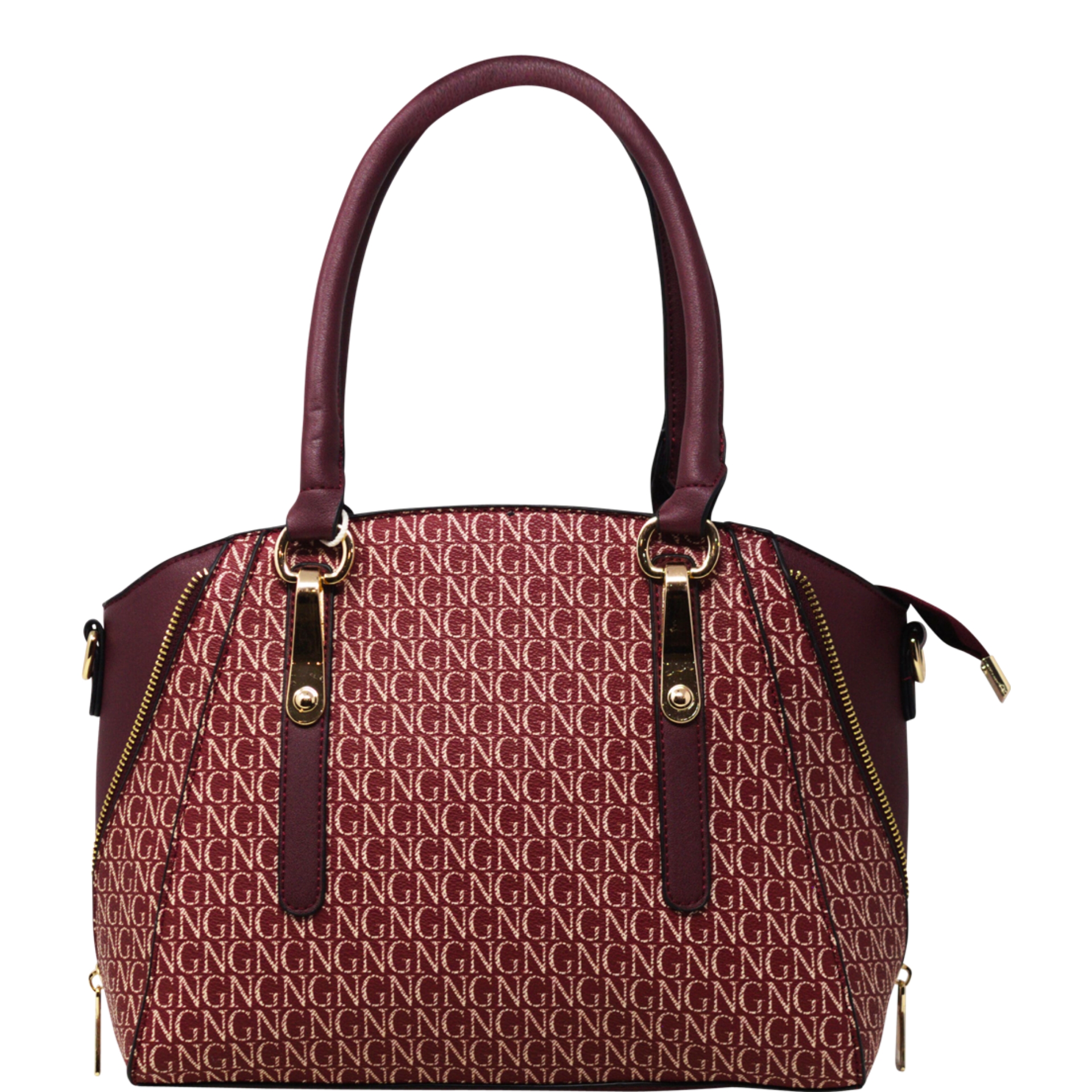 Red Printed Tote Handbag
