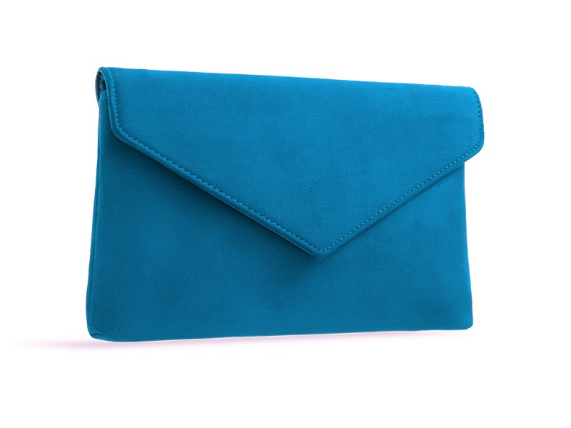Royal Blue Suedette Envelope Clutch - Image 2
